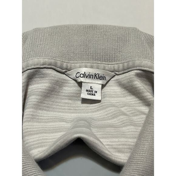 Calvin Klein Men’s Polo Shirt Gray Striped Short Sleeve Size L - Picture 3 of 8